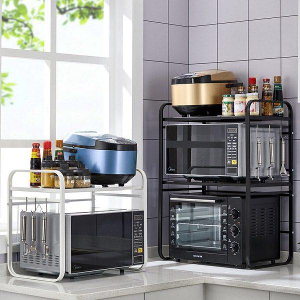 新款可伸缩微波炉架圆角层双层台面烤箱收纳架小包装厨房置物架,厨房/烹饪用具,微波炉置物架,淘宝优惠券,粉丝福利购,淘宝优惠卷