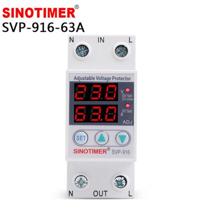 SVP-916 40A 63A 80A可调自复式智能过欠压保护器限流延时220V