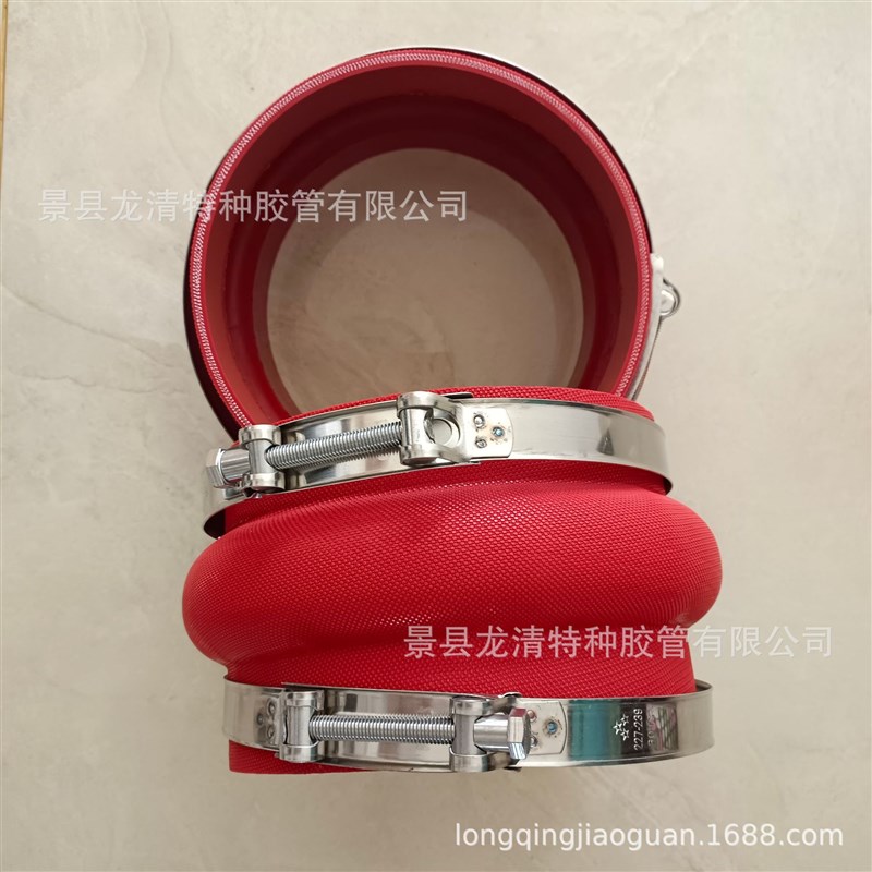 供应大口径波纹硅胶软p连接 白色全胶硅胶伸缩管 卡箍灯笼式软连