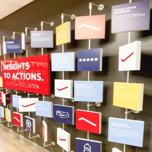 互动文化墙多维度可翻画面企业创意定制翻转墙商业暖场美陈景墙