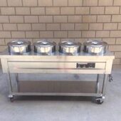 不锈钢商用快餐车保温粥车汤桶车保温台售饭台粥台粥锅煲粥暖汤炉