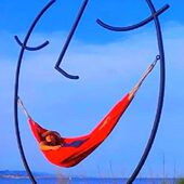 网红铁艺笑脸秋千户外创意户外悬挂秋千园林景区打卡拍照引流秋千