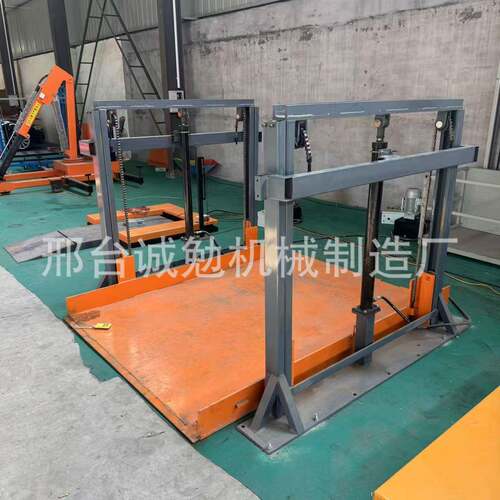 小型液压固定升降平台免挖坑双门架升降台凹槽式1吨2吨
