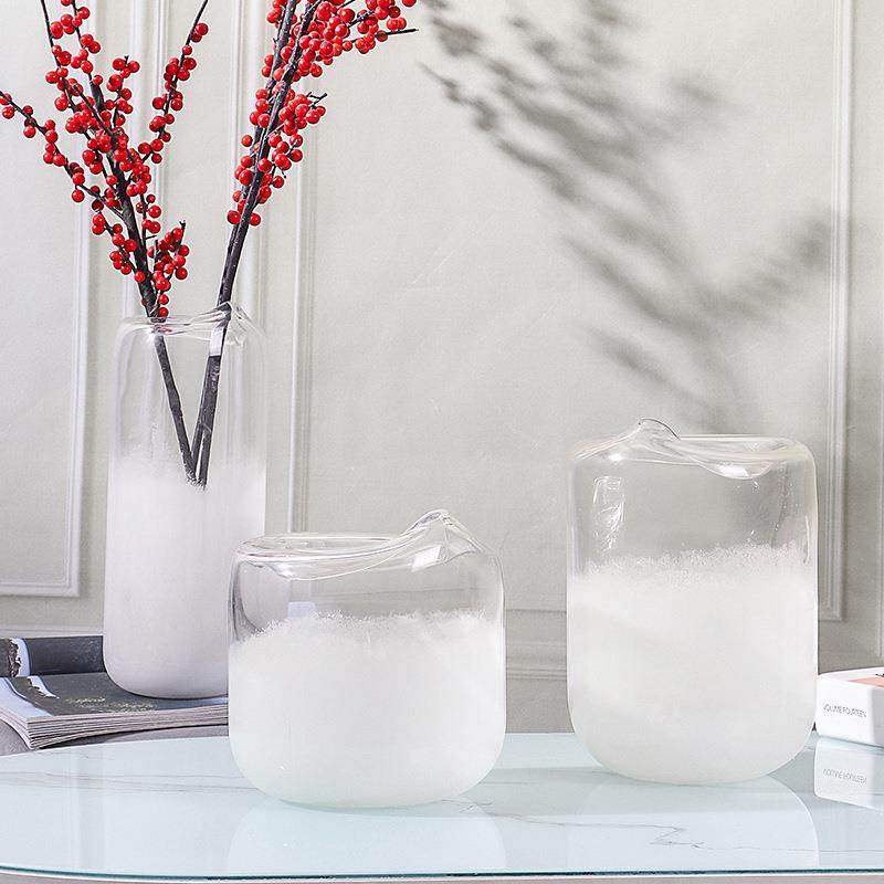 创意奶白色透明玻璃花瓶水培干花插花瓶客厅现代简约装饰摆件,纺织面料/辅料/配套,纺织机械配件,淘宝优惠券,粉丝福利购,淘宝优惠卷