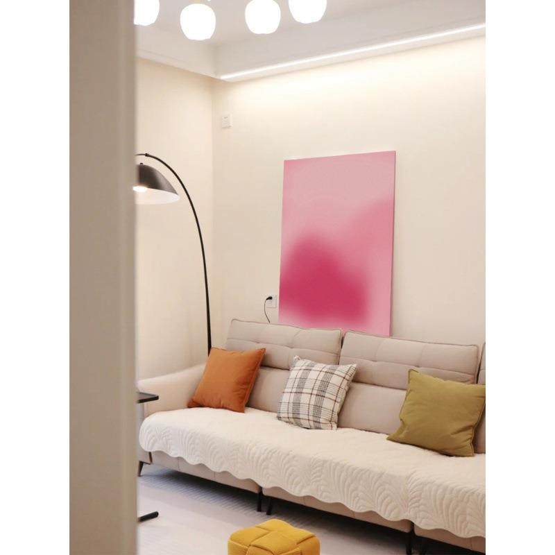 奶油风开门正对墙客厅沙发后装饰画轻奢高级感大白墙面挂画粉色系,自行车/骑行装备/零配件,更多零件/配件,淘宝优惠券,粉丝福利购,淘宝优惠卷