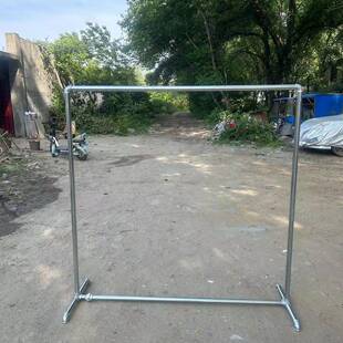 服装架展示架地摊落地晒被置地挂衣服单杆镀锌管服装店水管晾衣架