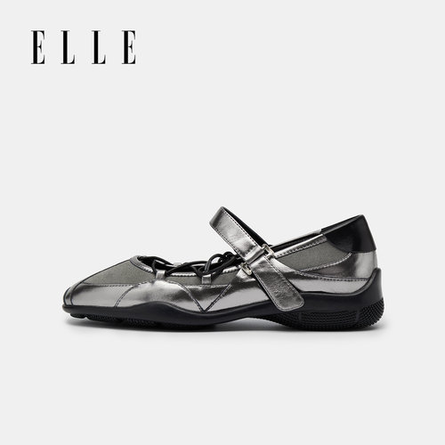 ELLE浅口软底单鞋羊皮玛丽珍凉鞋