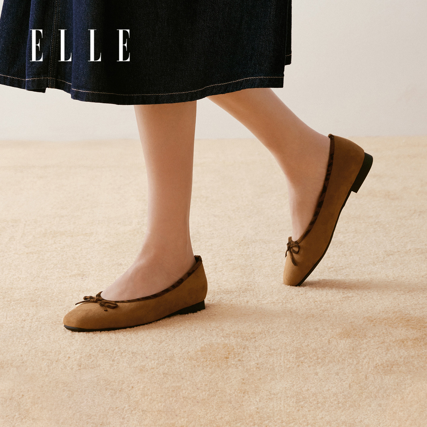 ELLE黑色芭蕾玛丽珍鞋女图片