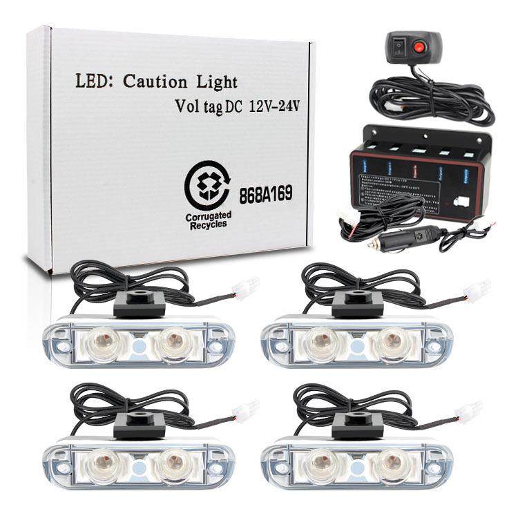 厂家供应有线遥控一拖四2LED汽车中网爆闪灯格栅夹子开道灯警示灯,3C数码配件,其它配件,淘宝优惠券,粉丝福利购,淘宝优惠卷