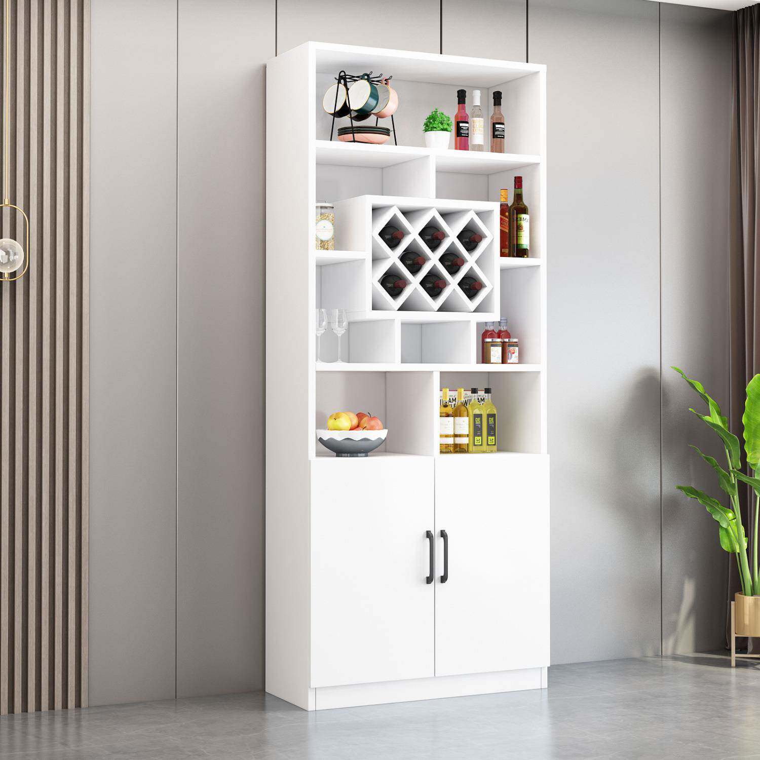 酒柜靠墙客厅家用红酒储物柜子现代简约酒柜餐边柜一体玄关柜