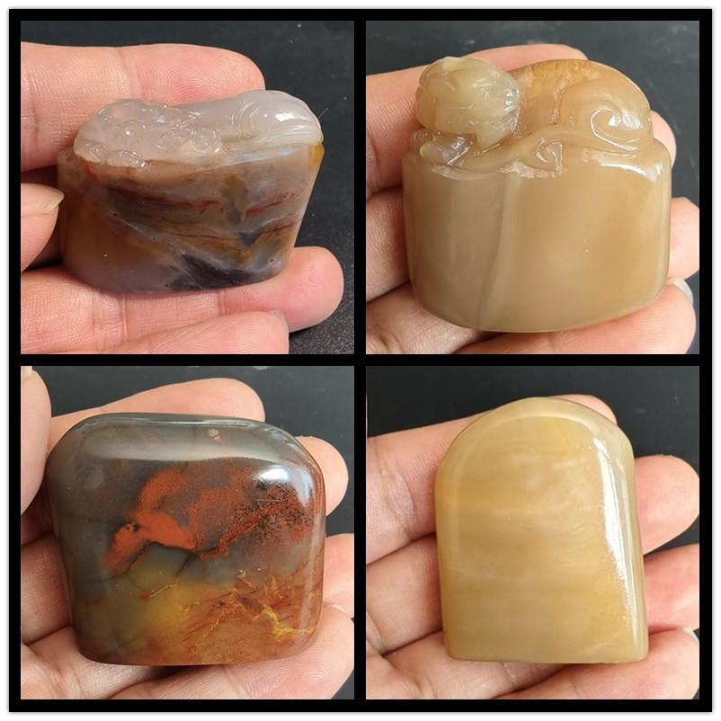 寿山石老挝石巴林石随形章钮头素章成品闲章文创金石篆刻印章收藏