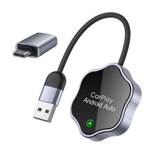 汽车原车有线转无线carplay无线盒子通用车机互联车载投屏盒子