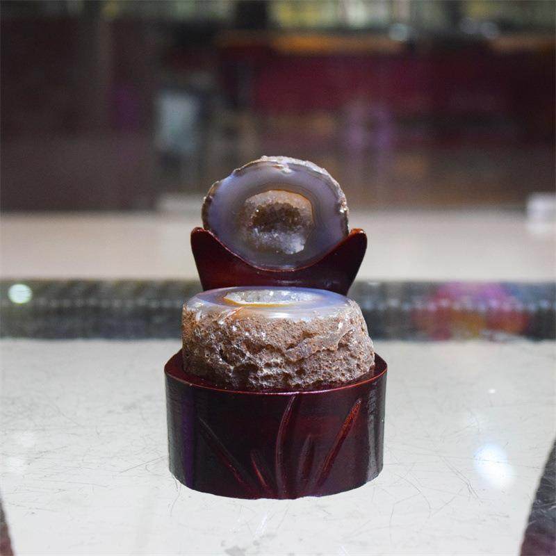 矿宝天然玛瑙水晶原石聚宝盆居家办公紫水晶洞乌拉圭晶簇摆件