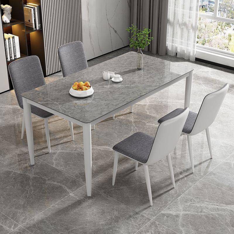 餐桌椅餐桌组合现代简约奶油小户型长方形家用吃饭桌钢化玻璃餐桌