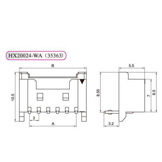 HX红星接插件 20024-2WA/3/4/5/6/7/8/9/
