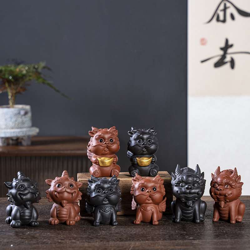厂家直销创意紫砂茶宠喷水貔貅可养茶玩茶具配件可爱迷你小摆件
