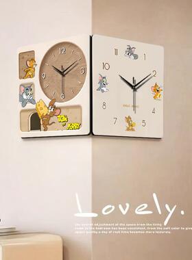 BG-002猫和老鼠双面转角挂钟现代客厅拐角钟表挂墙创意时钟