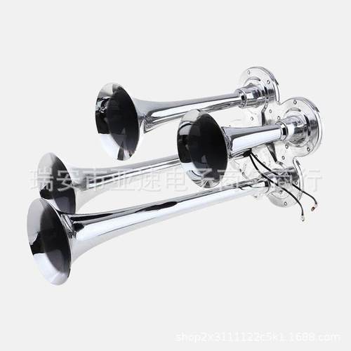 四管锌合金气喇叭150DB电控气喇套装叭TZ-312AC镀铬4管电镀汽笛
