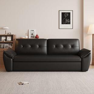 纳帕真皮两用一体沙发床伸缩可折叠折叠双人储物小户型客厅新款