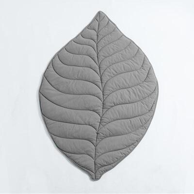 北欧装饰棉毯树叶绗缝垫儿童爬行棉毯绗缝棉麻沙发毯游戏垫