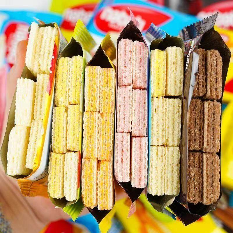 纳宝帝威化饼干办公休闲零食酥脆芝士味小吃休闲食品