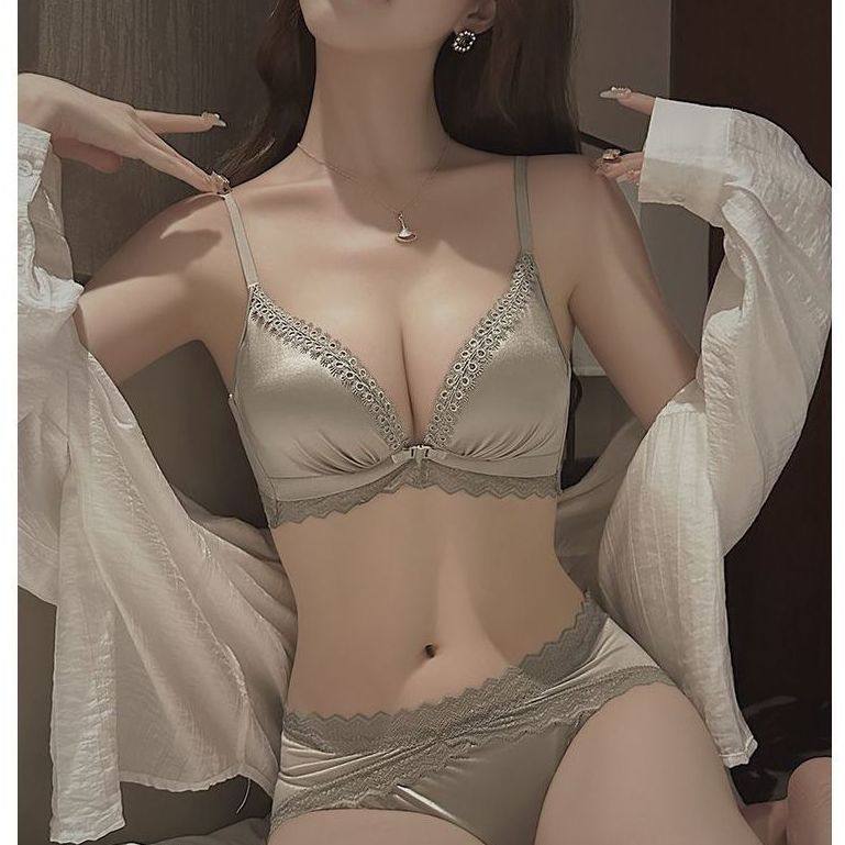 前扣内衣女聚拢防下垂小胸专用显大上托女士内衣性感美背文胸罩