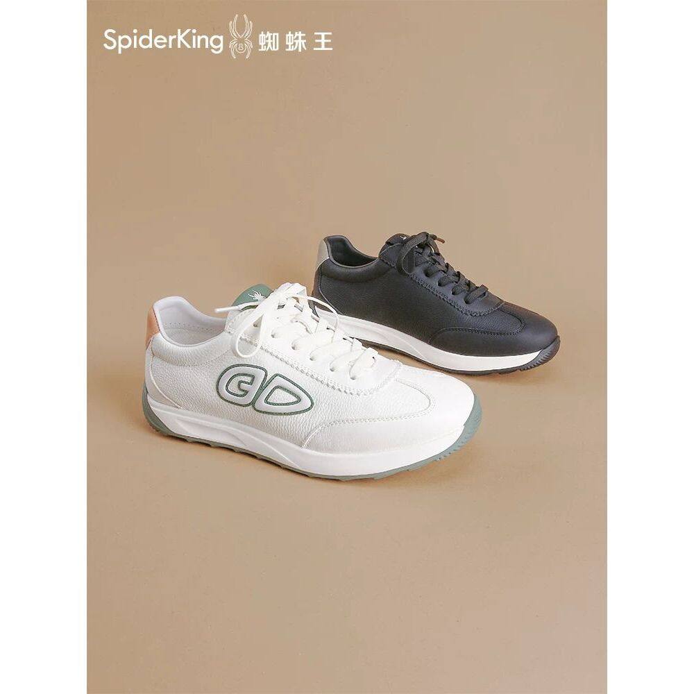 蜘蛛王德训鞋男时尚百搭休闲运动鞋2026春季真皮潮流轻便软底男鞋,流行男鞋,德训鞋,淘宝优惠券,粉丝福利购,淘宝优惠卷