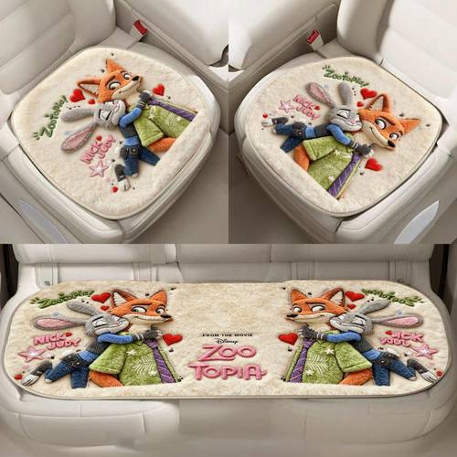 毛绒汽车坐垫仿羊绒全车型通用柔软保暖冬季新款尼克朱迪汽车座垫