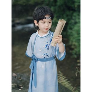 新品儿童汉服男童夏季薄款唐装豪华版国风小男孩日常古风古装国潮