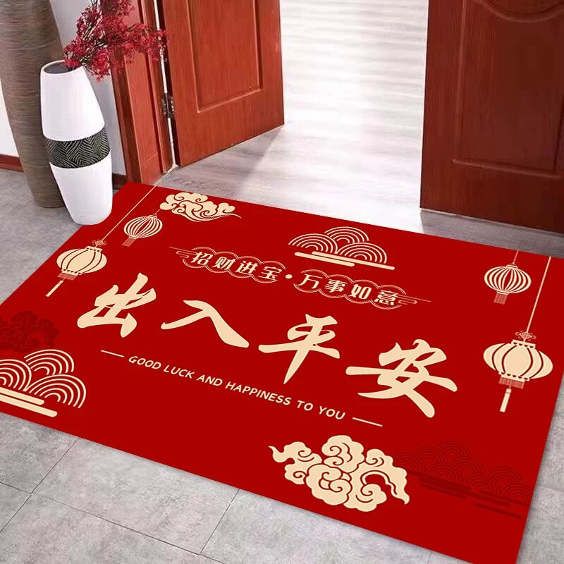 硅藻泥地垫红色地毯加厚入户门门口吸水防滑耐脏脚垫玄关门口垫子