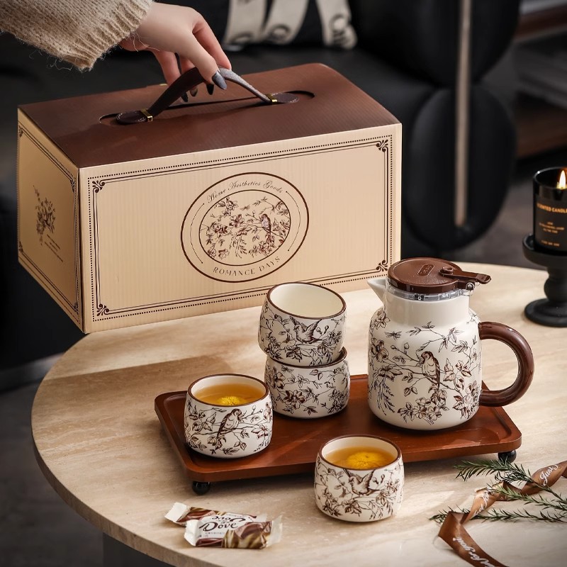 走近日常鹊跃枝头茶具套装高档送新人新婚订婚乔迁生日礼物伴手礼