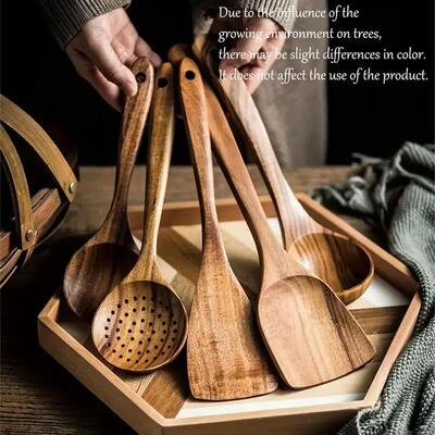 Wooden Kitchen Utensil Set 5 Counts set Wooden Spoon