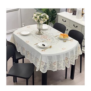 桌布椭圆形餐桌布轻奢高级感免洗防水防油布艺茶几垫方桌盖布桌垫