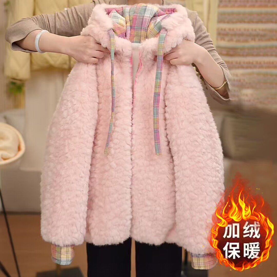 【加绒加厚】女童装棉衣2025皮草/仿皮草