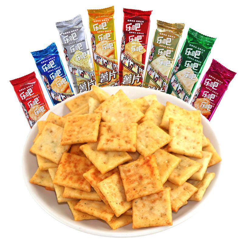 乐吧薯片50g非油炸香脆薯片休闲膨化零食大礼包小吃