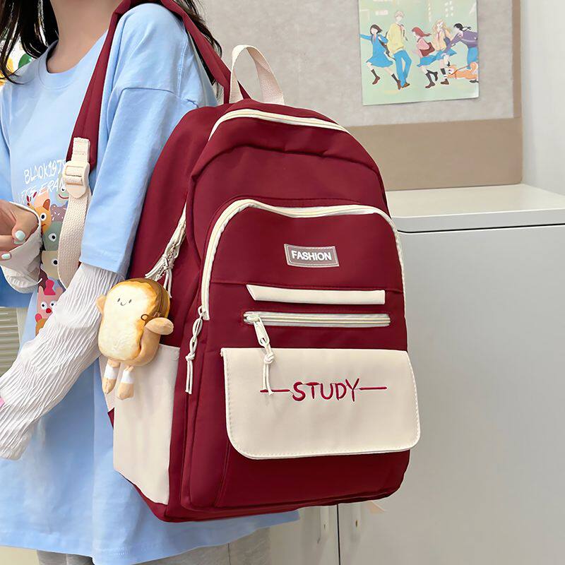 ins书包女生森系韩版六年级双肩包初中生高中生高中大容量背包女