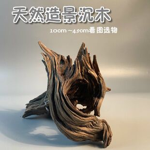 螃蟹攀爬架鱼缸沉木免泡煮紫柚木乌龟晒台寄居水草小米草缸造景微