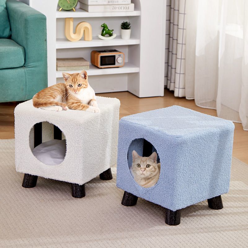 实木猫窝凳子人猫共用封闭多猫咪用品小幼猫屋房子四季通用冬保暖