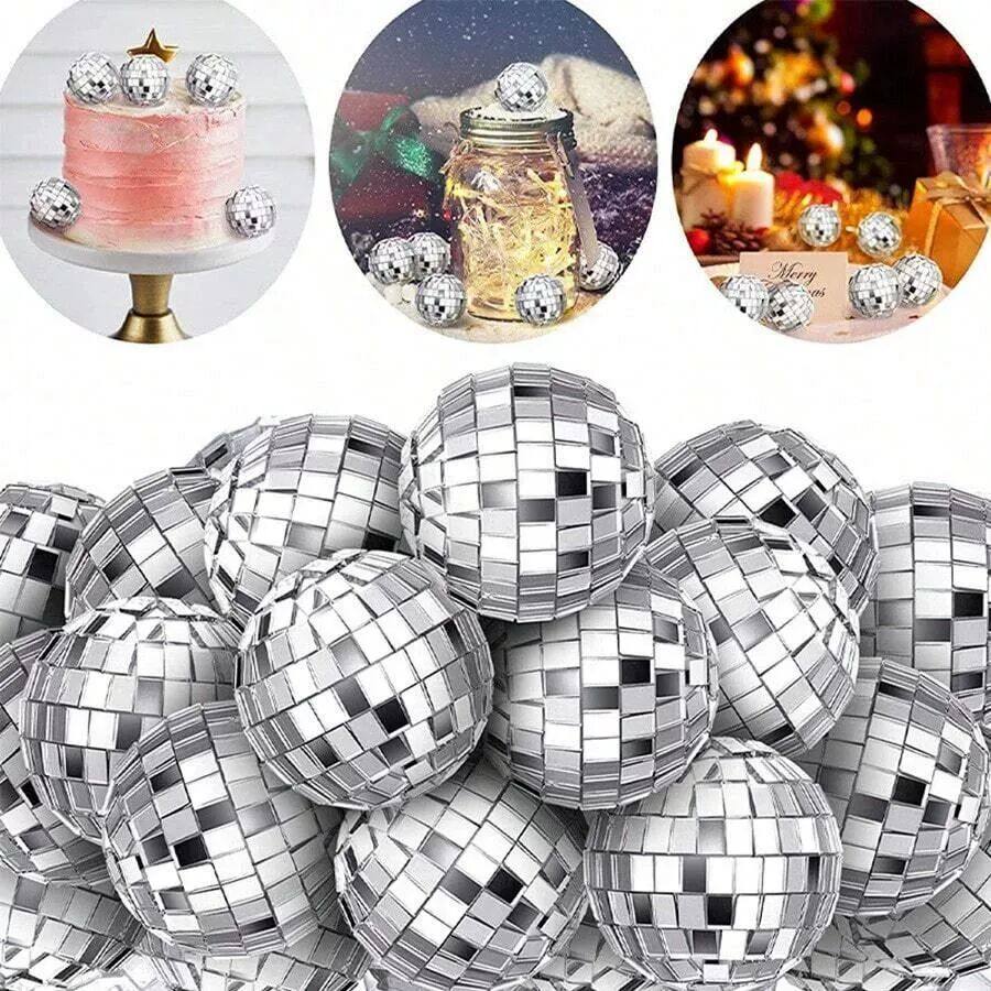 10pc Mini Mirror Disco Ball Stage Light Reflective Rotating