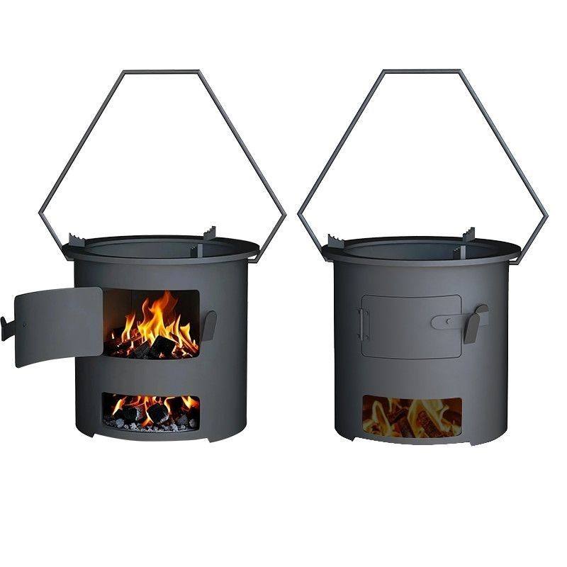 一人小炭炉户外烤火炉烧烤围炉引火点碳桶多功能木炭炉露营野外炊
