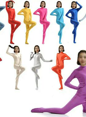 女纯色牛奶丝zentei紧身连体衣万圣节cosplay演出服舞台体操多色