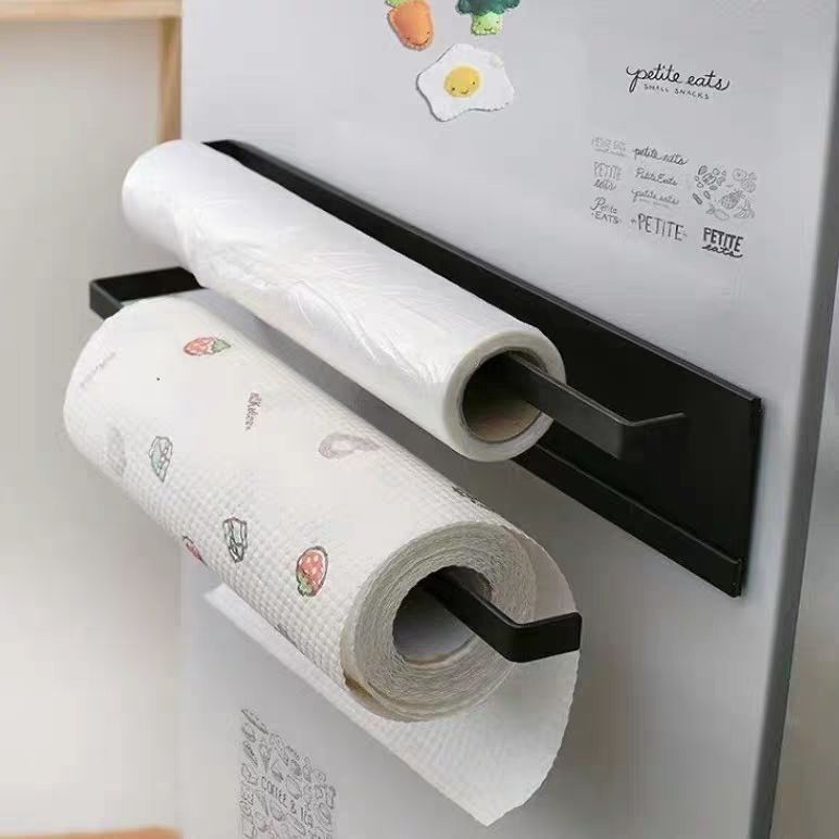 免打孔橱柜卷纸架置物架洗碗布支架保鲜膜抹布收纳挂架厨房纸巾架