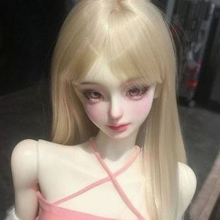 三分四分六分bjd娃娃高贵气质假发少女齐刘海银灰黑色自然卷假毛