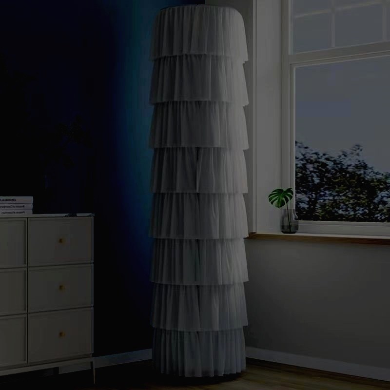 纯色圆形立式空调防尘罩简约格力美的奥克斯海尔客厅圆柱形柜机套