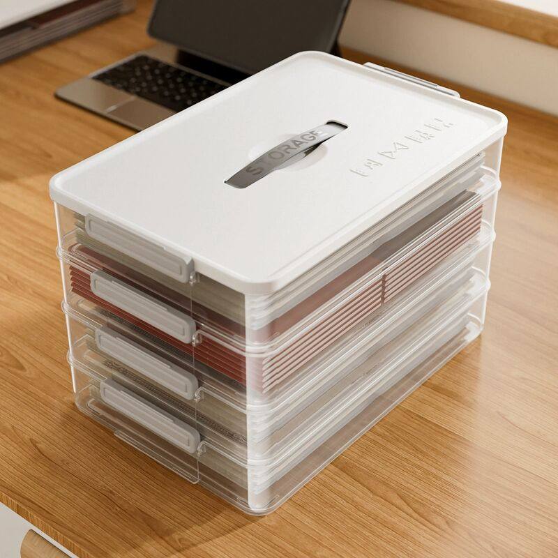 证件收纳盒透明大容量家庭荣誉证书出生证资料整理重要文件档案箱
