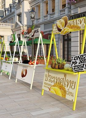 户外集市摊位展示架网红夜市美食移动促销架古风市集摆摊专用货架