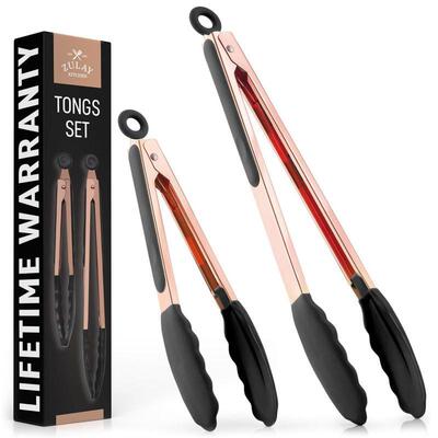 2 Piece Tong Set For Cooking 9 12 Silicone