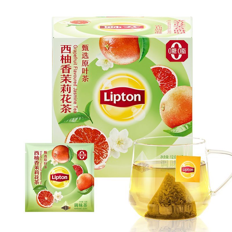 立顿茶包水果茶包三角袋泡茶7包白桃乌龙柠檬红茶西柚茉莉花茶