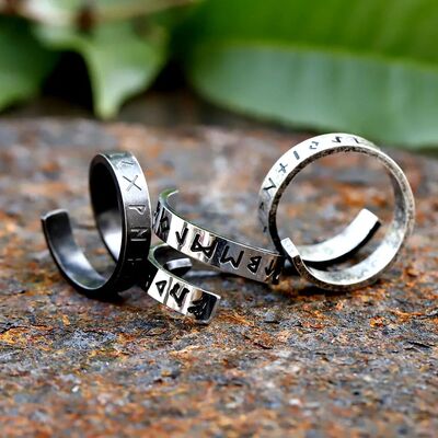 2024 New 316L Stainless Steel Viking Rotating chain rune Rin