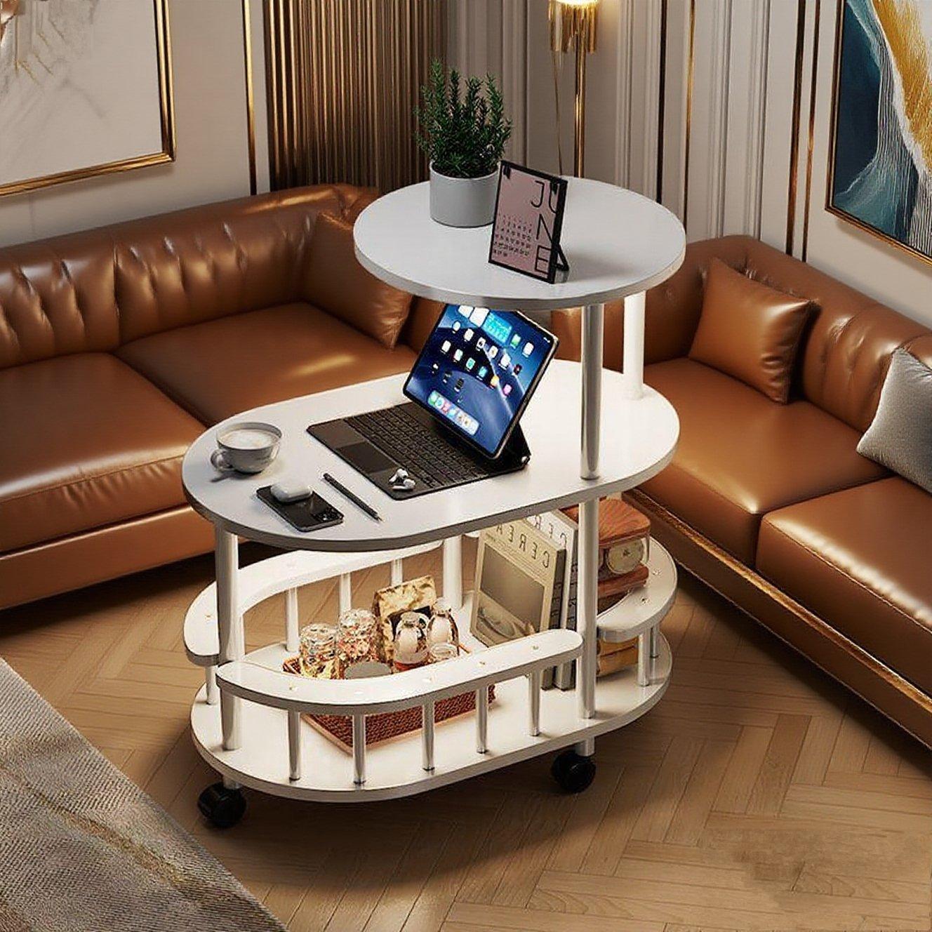 小户型移动边几小推车沙发客厅便捷边几床边带轮出租房家用置物架